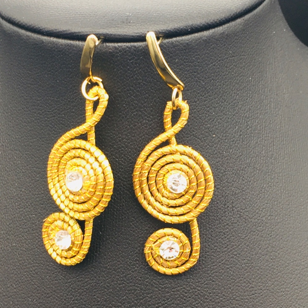 Golden grass earrings